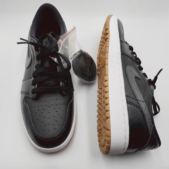 Mens Size 9.5 Air Jordan Golf Shoes 1 Low Top Perforated Black White DD9315-005 main image 2